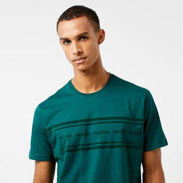  Nautica Erkek Yeşil Kısa Kollu Classic Fit T-Shirt