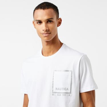 Nautica Erkek Beyaz Kısa Kollu Regular Fit T-Shirt