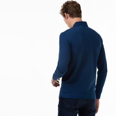  Erkek Regular Fit Uzun Kollu Lacivert Paris Polo
