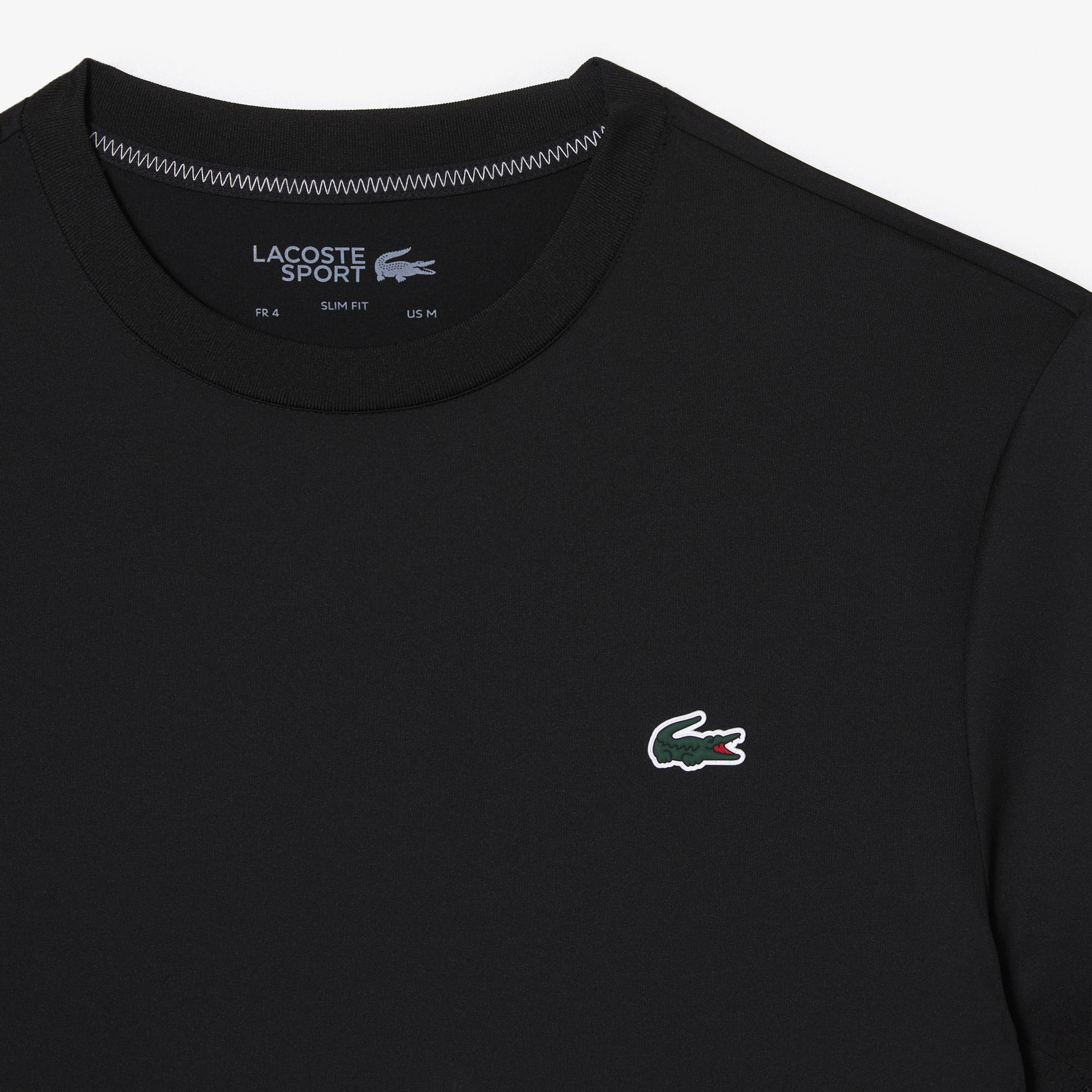 Lacoste SPORT Slim Fit Bisiklet Yaka Erkek Siyah T-Shirt