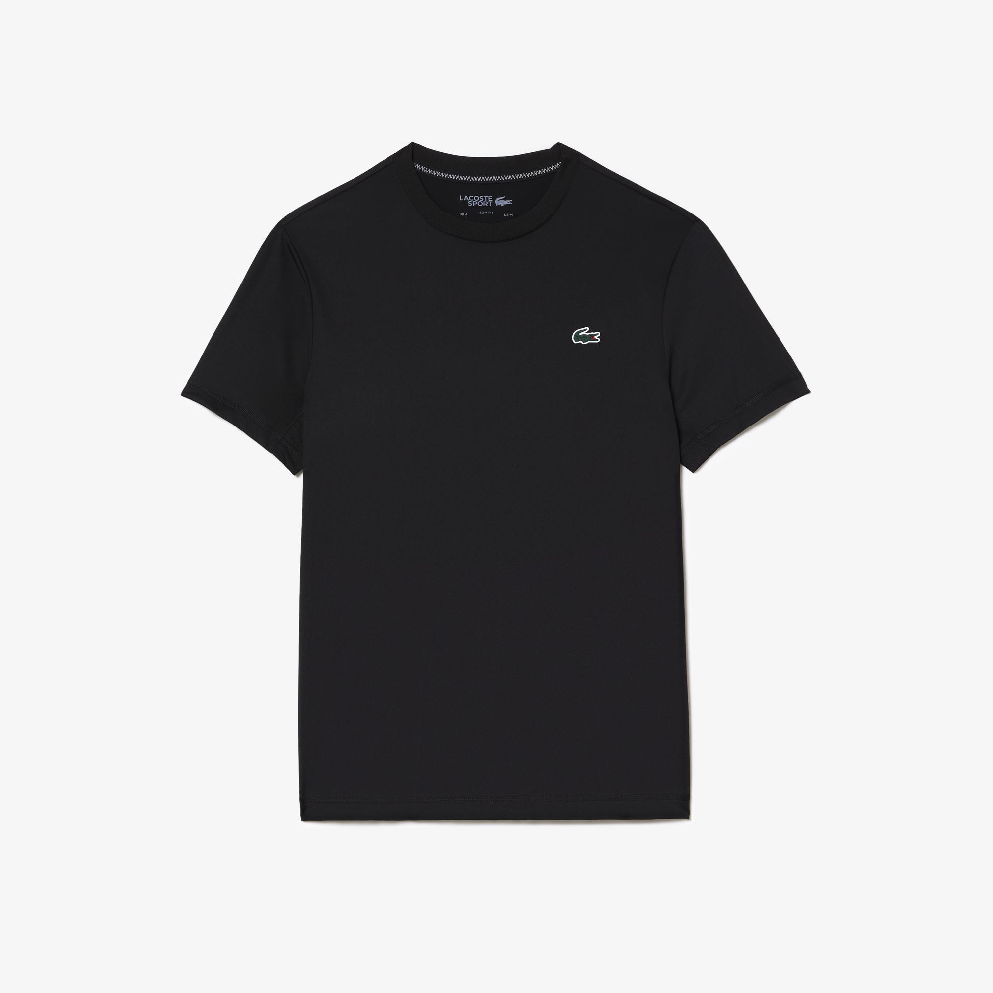 Lacoste SPORT Slim Fit Bisiklet Yaka Erkek Siyah T-Shirt