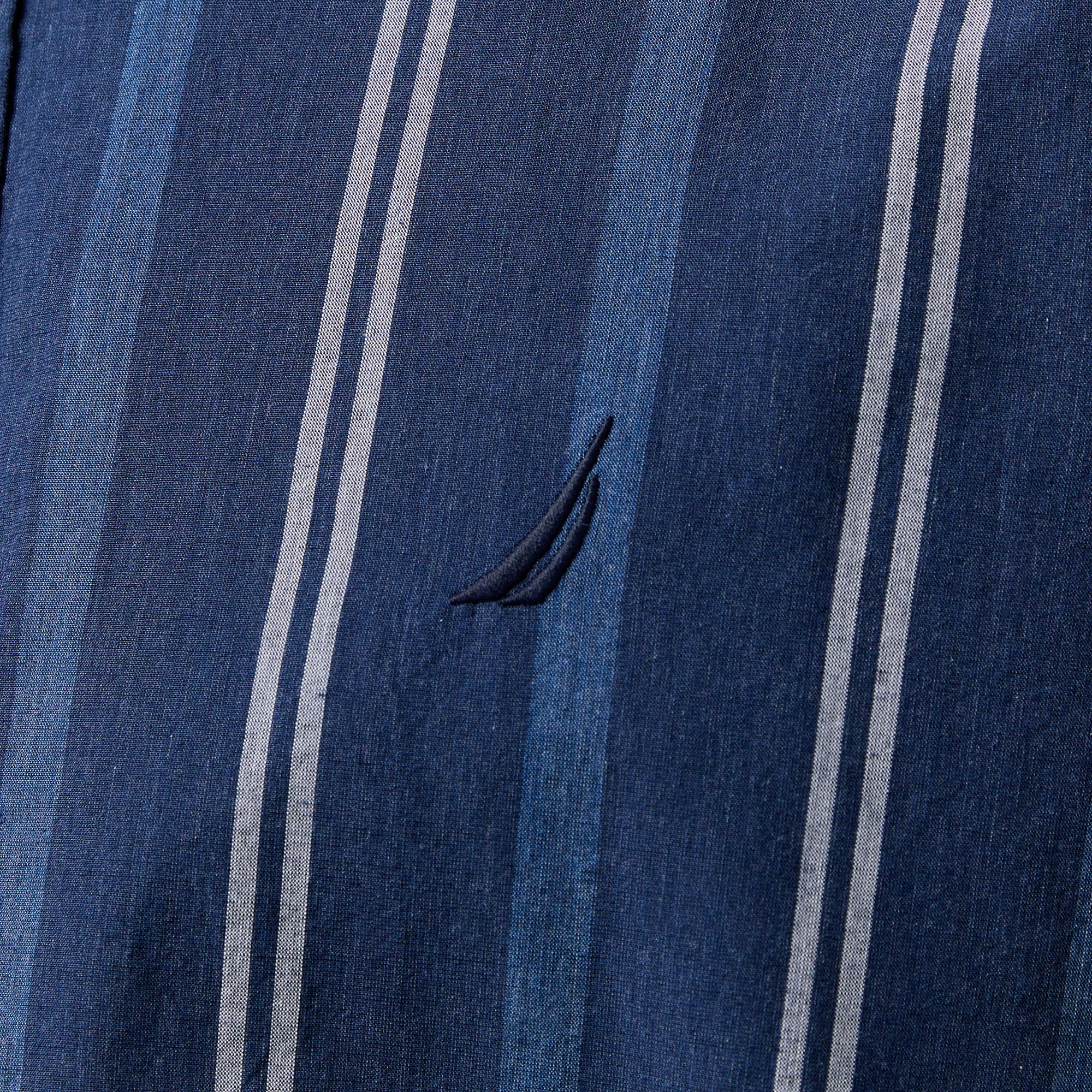 Nautica Erkek Lacivert Classic Fit Çizgili Gömlek