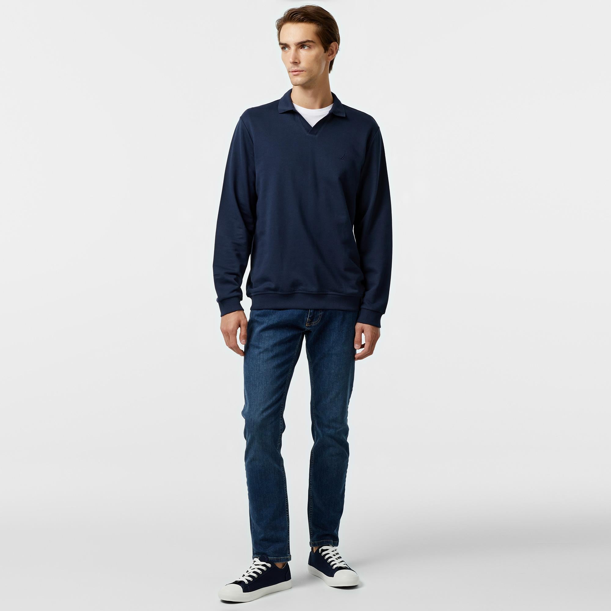 Nautica Erkek Lacivert Uzun Kollu Polo