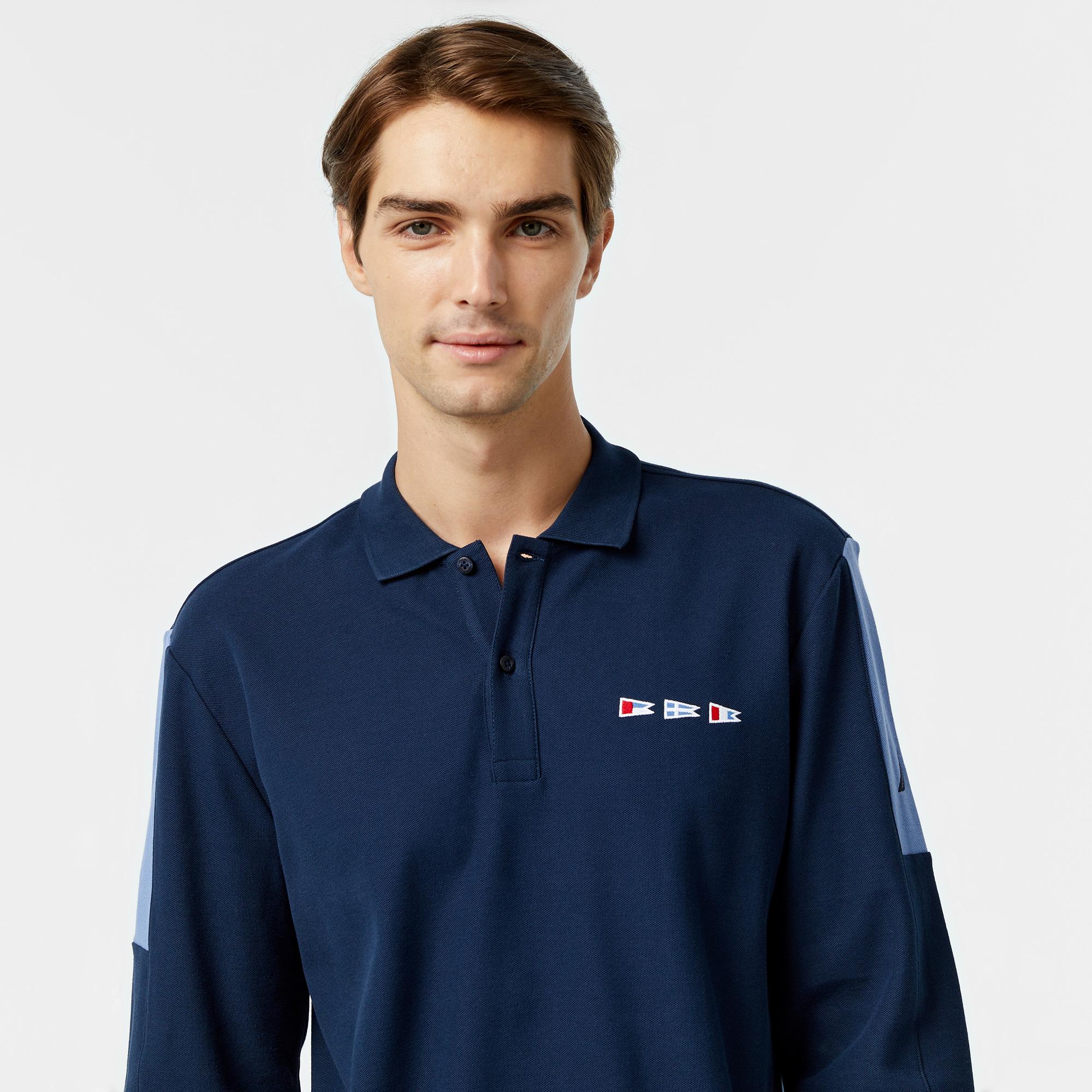 Nautica Erkek Lacivert Uzun Kollu Polo Yaka T-Shirt