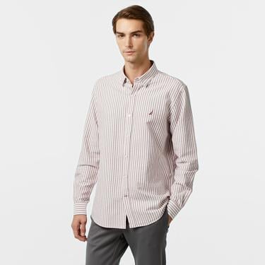  Nautica Erkek Bordo Classic Fit Gömlek