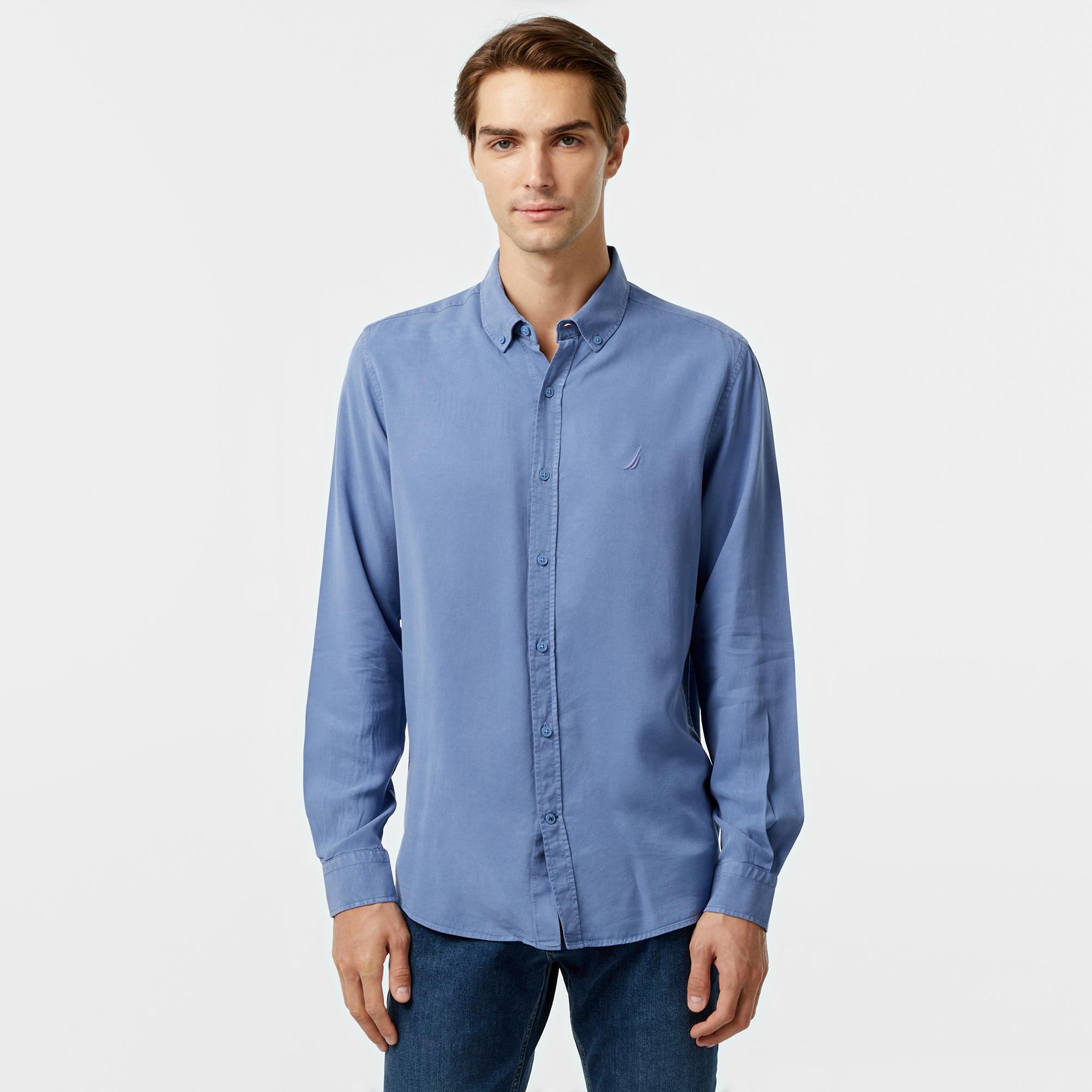 Nautica Erkek Mavi Classic Fit Gömlek