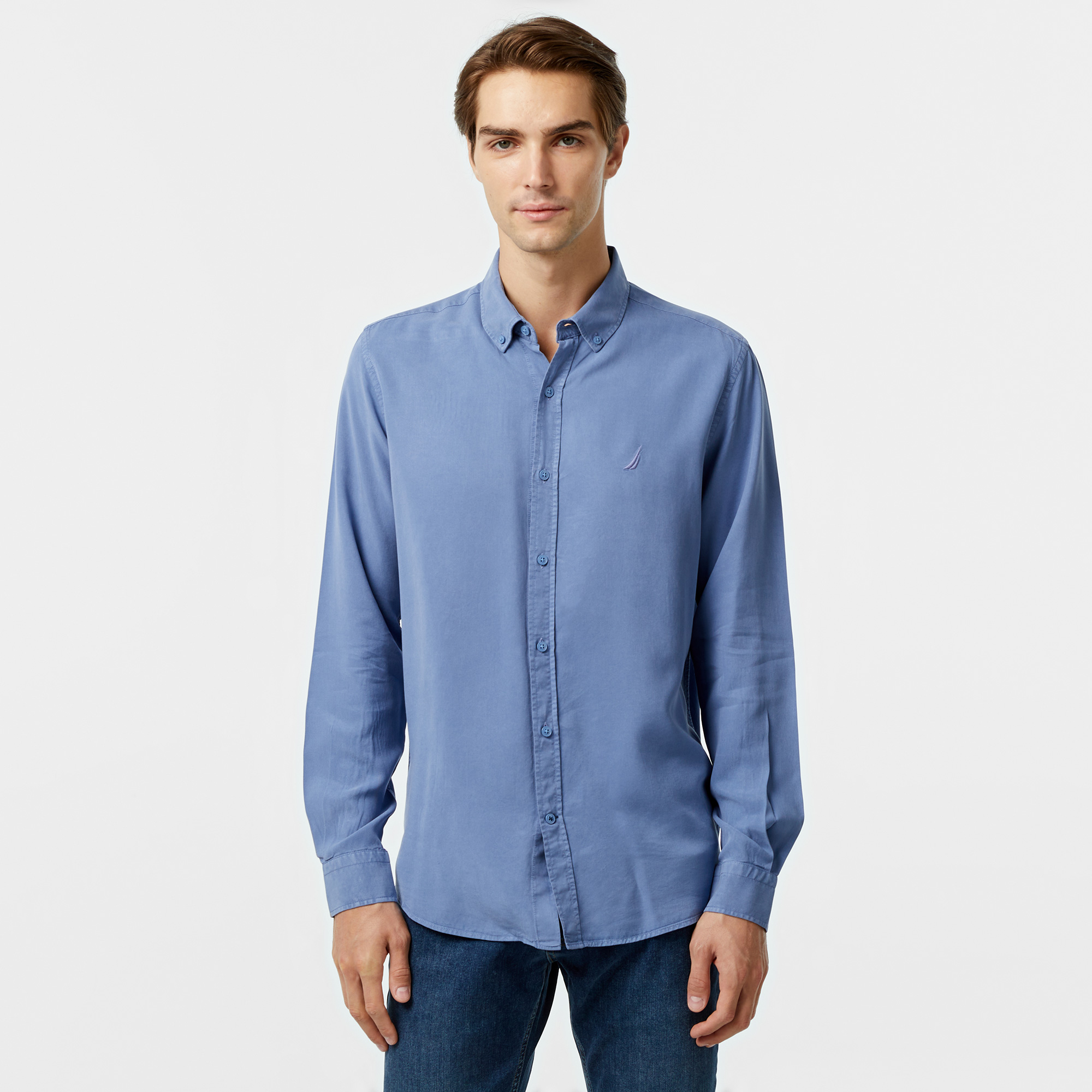  Nautica Erkek Mavi Classic Fit Gömlek