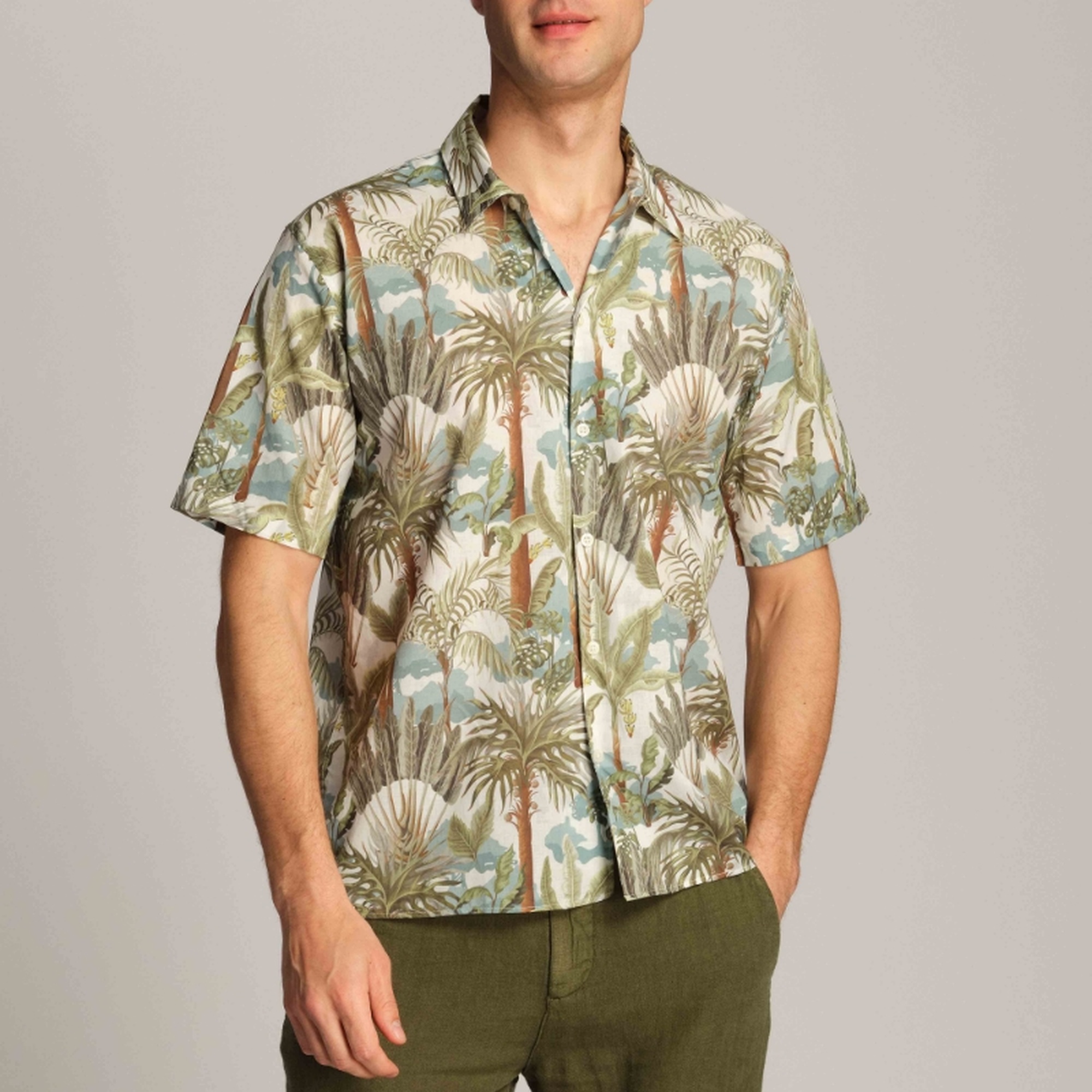 Erkek Gömlek 23512 50326 - Palm tree
