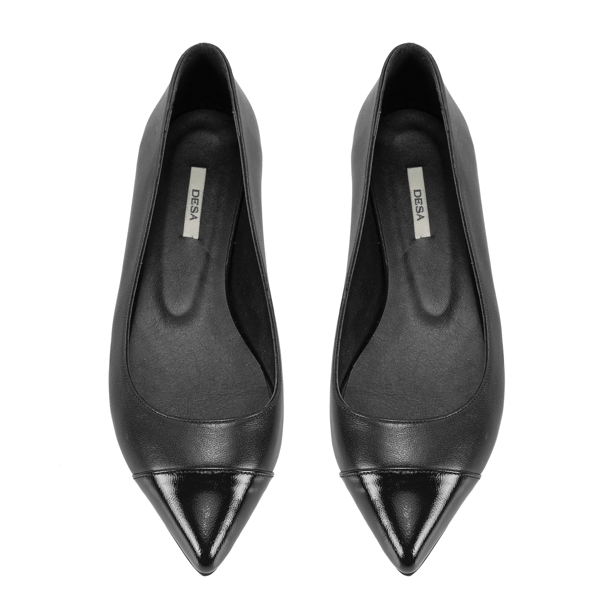 Kadın Siyah Deri Babet