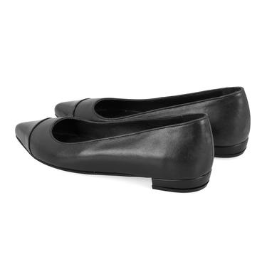  Kadın Siyah Deri Babet