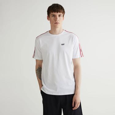  GANT Erkek Beyaz Regular Fit Bisiklet Yaka Renk Bloklu T-shirt