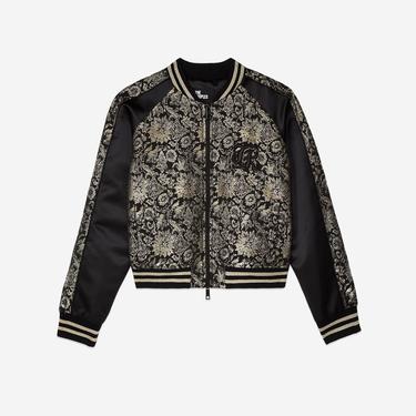  KADIN SİYAH METALİK DESENLİ CEKET