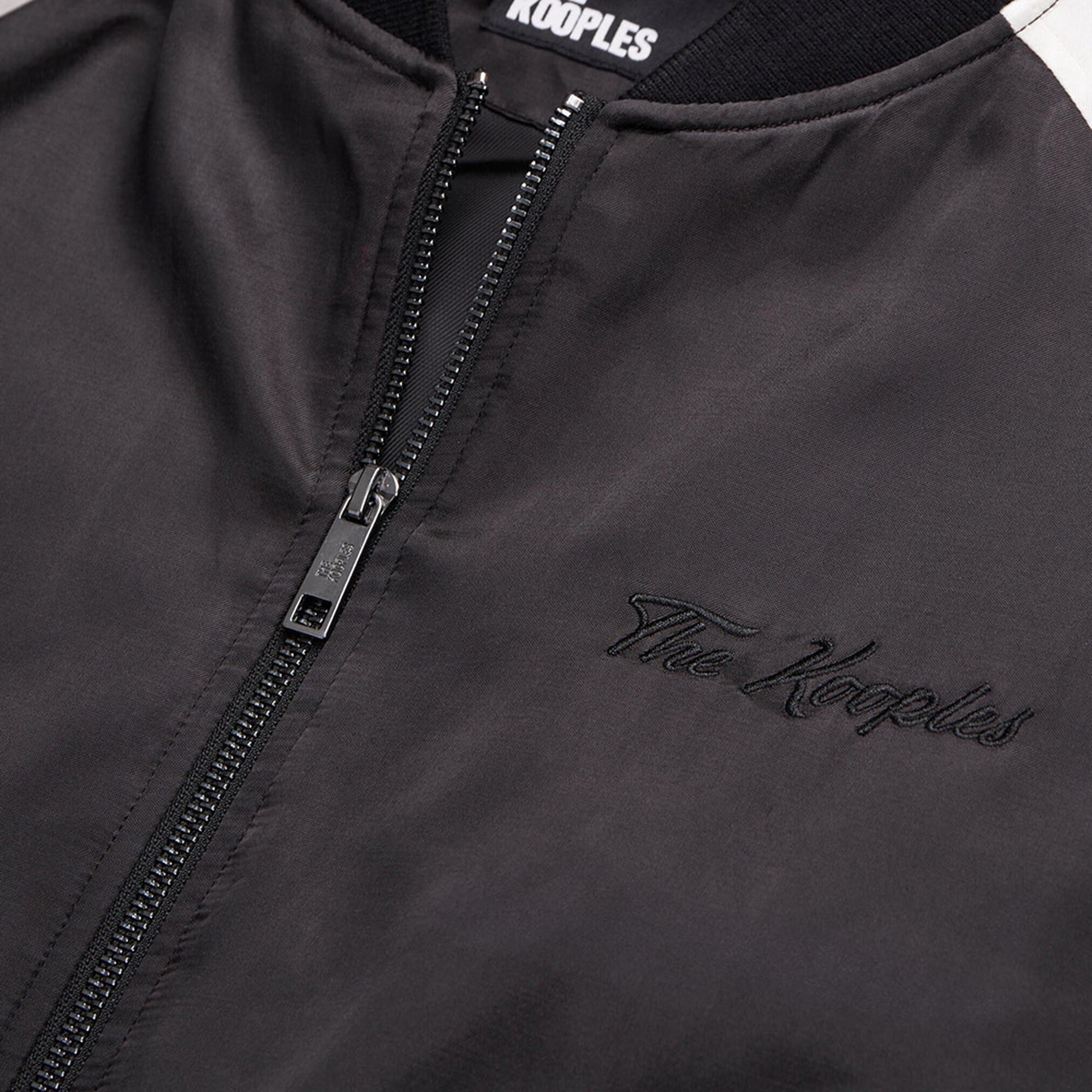 KADIN RENK BLOKLU SİYAH SATEN BOMBER CEKET