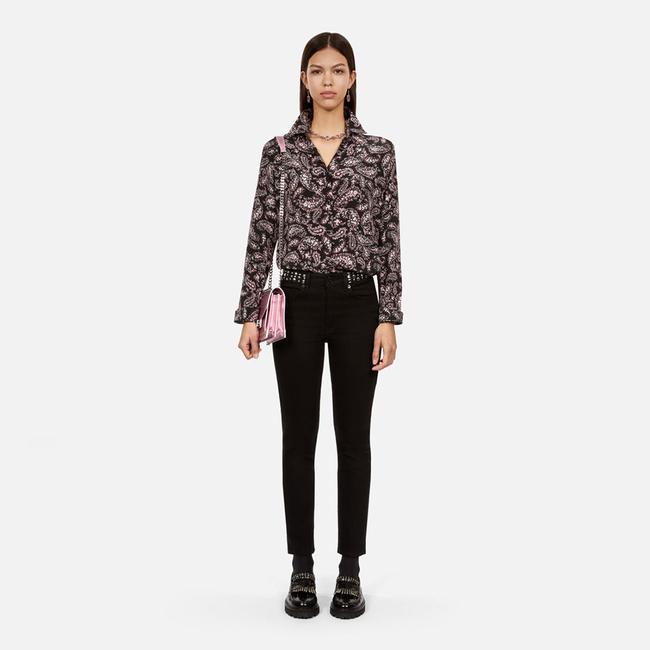  KADIN BASKILI PEMBE GÖMLEK