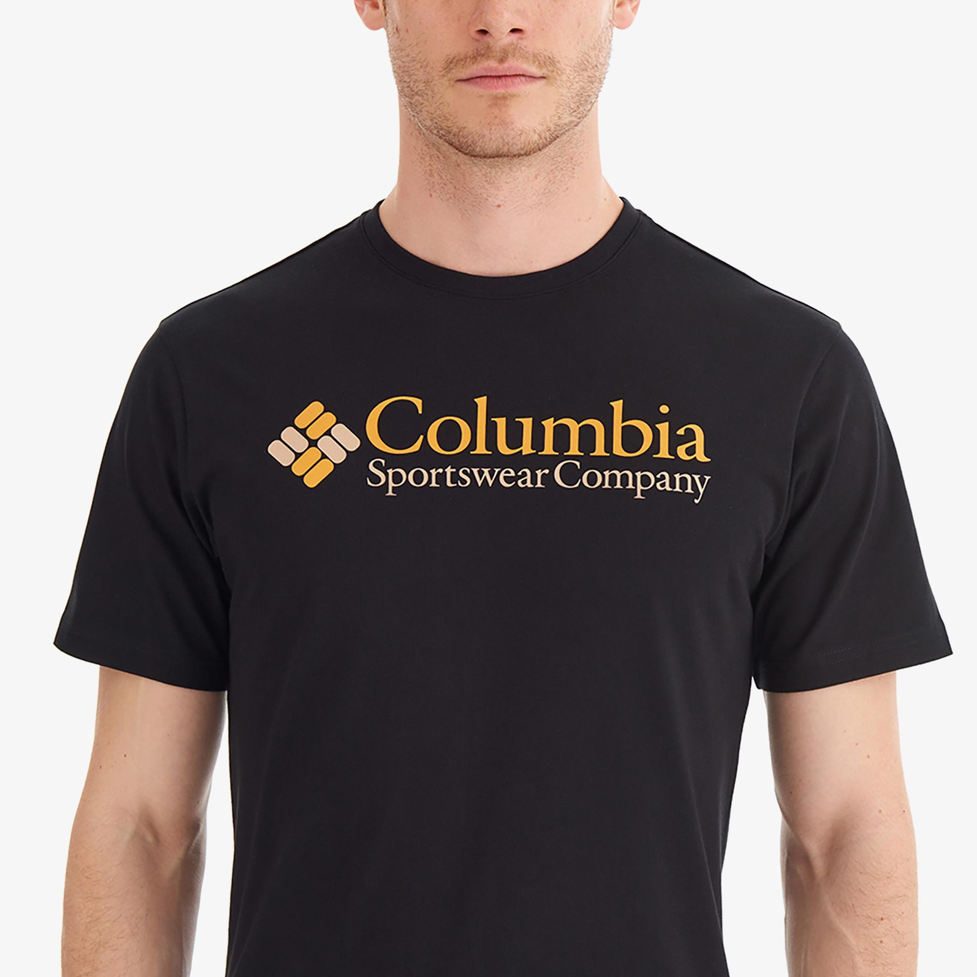 Columbia Retro Logo Erkek Siyah Günlük T-Shirt