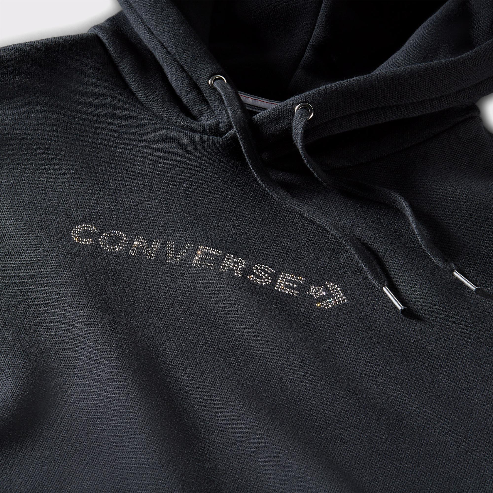 Converse Swarovksi Kristal Kadın Siyah Hoodie