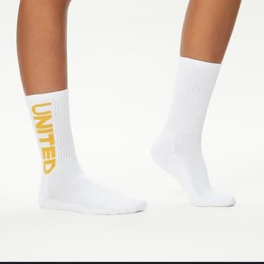  UNITED4 Unisex Beyaz 2'li Çorap