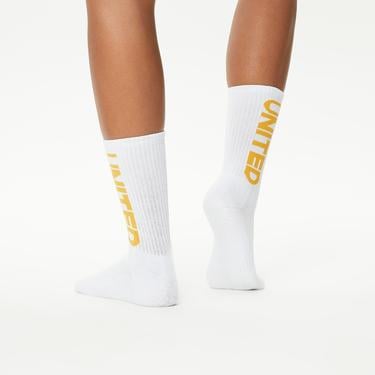  UNITED4 Unisex Beyaz 2'li Çorap