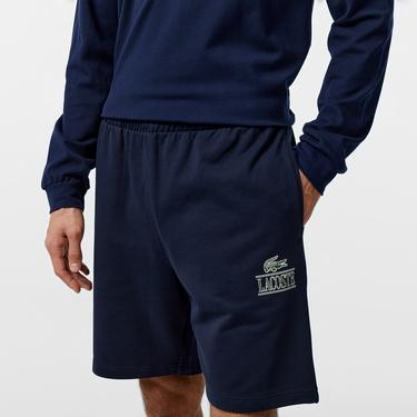 Lacoste Signature Print Erkek Lacivert Şort