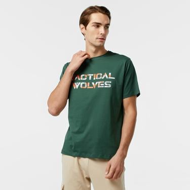  Tactical Wolves Classic Erkek Bej Günlük T-Shirt