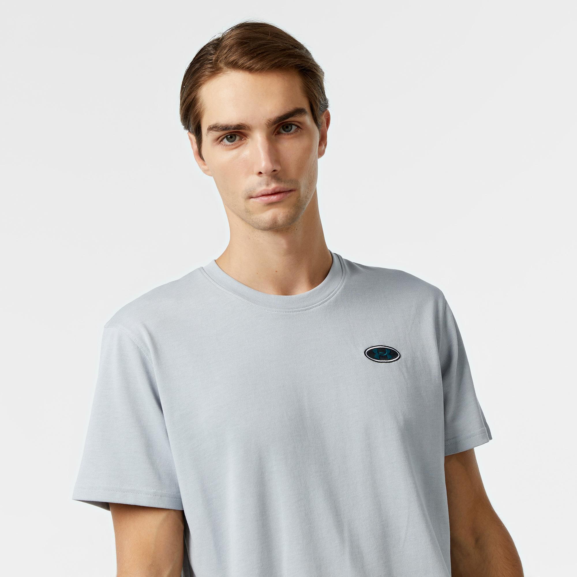 Under Armour Heavyweight Left Chest Erkek Gri T-Shirt