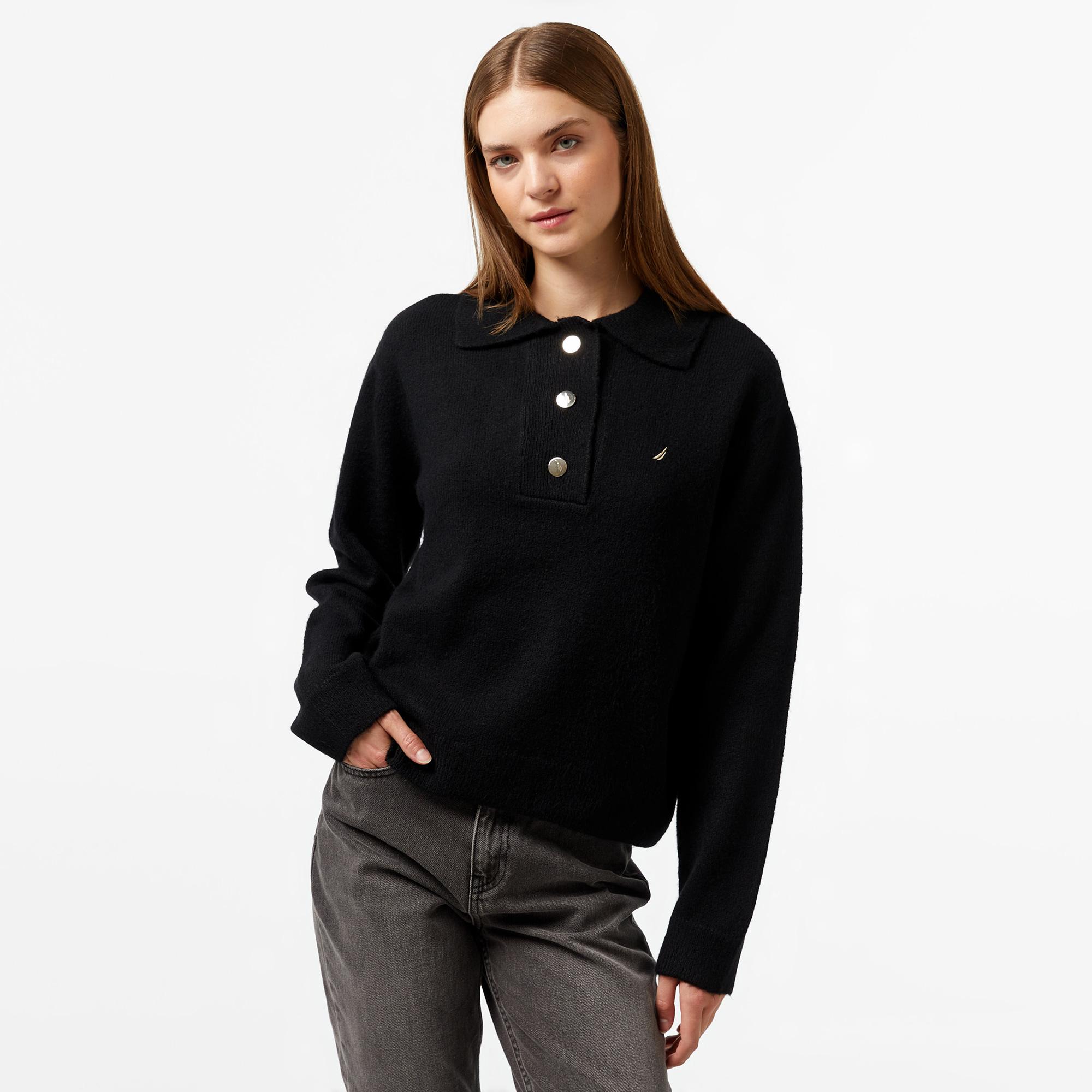 Nautica Kadın Siyah Regular Fit Triko