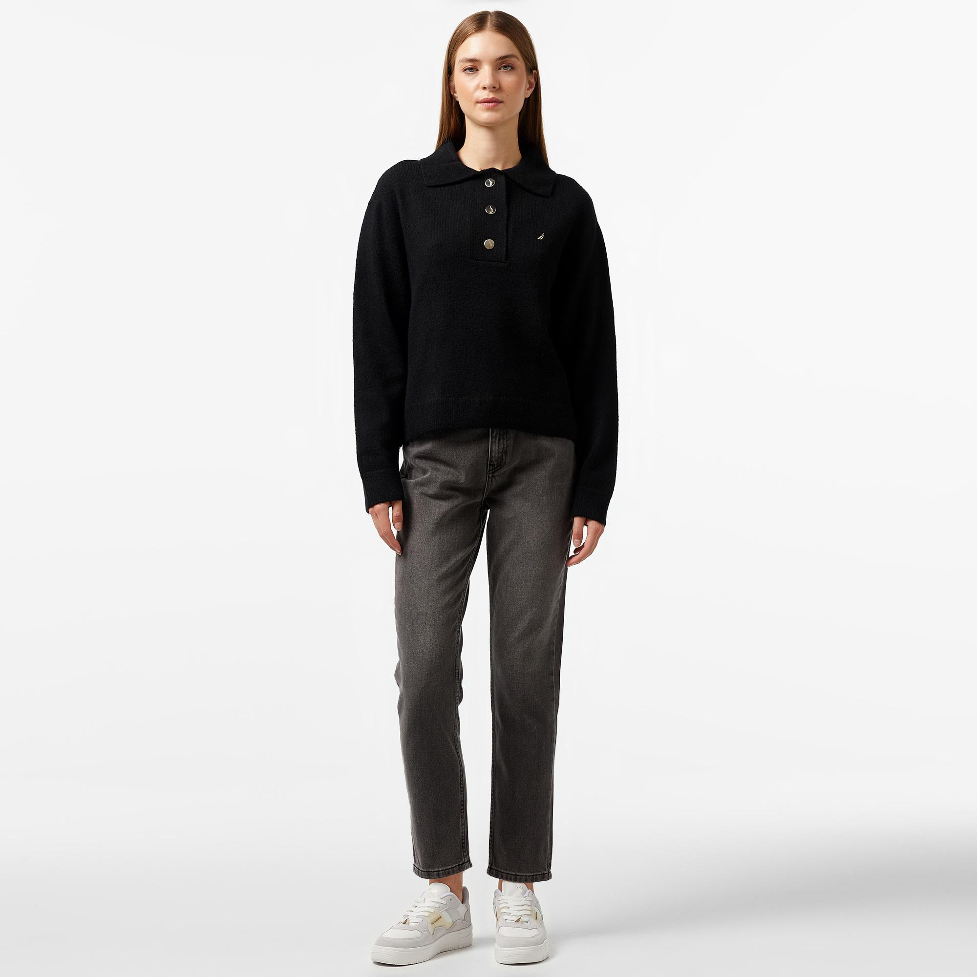 Nautica Kadın Siyah Regular Fit Triko