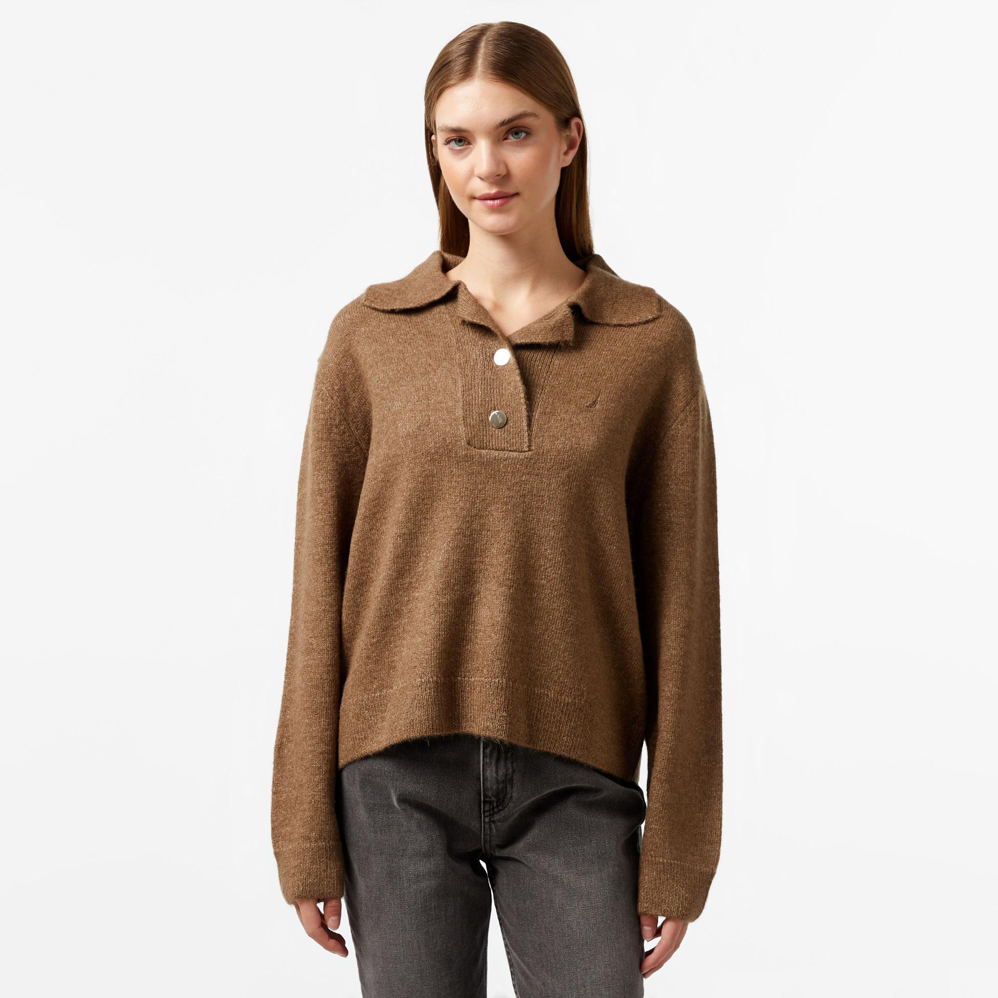 Nautica Kadın Kahverengi Regular Fit Triko