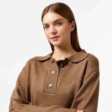  Nautica Kadın Kahverengi Regular Fit Triko