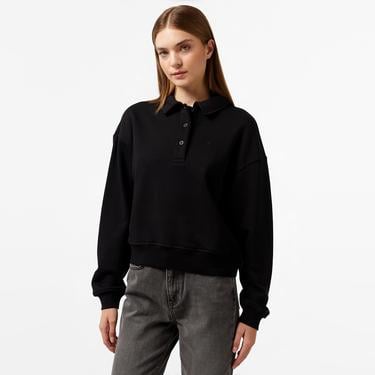  Nautica Kadın Siyah Oversize Uzun Kollu Polo