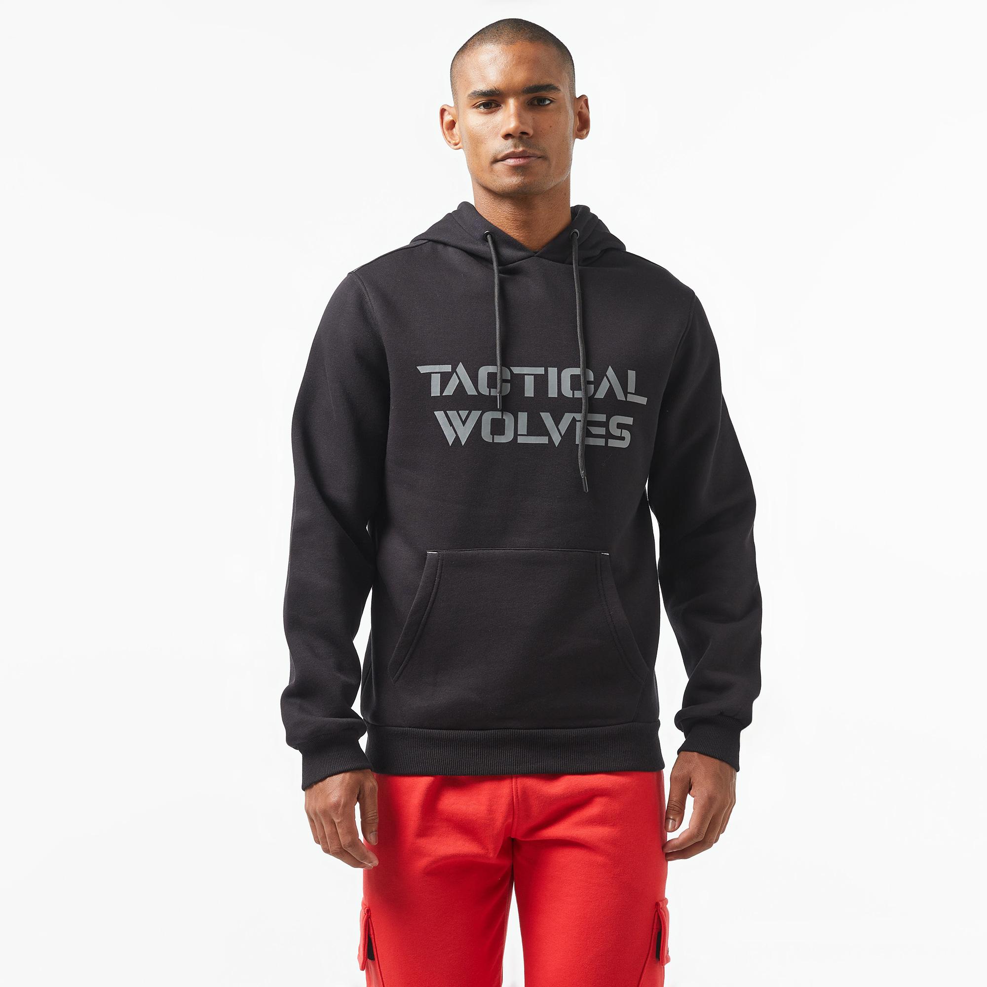Tactical Wolves Classic Erkek Siyah Hoodie