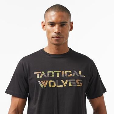  Tactical Wolves Erkek Siyah Günlük T-Shirt