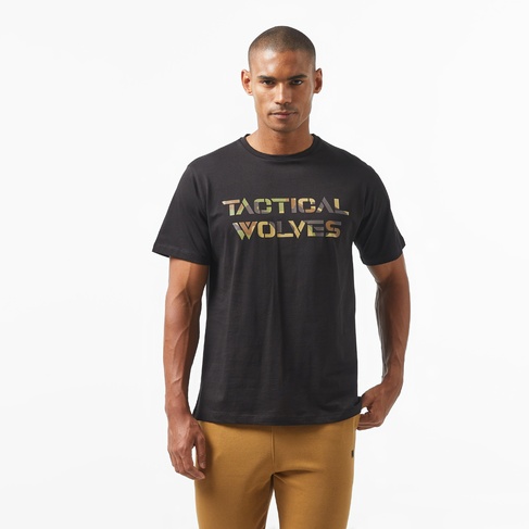  Tactical Wolves Erkek Siyah Günlük T-Shirt