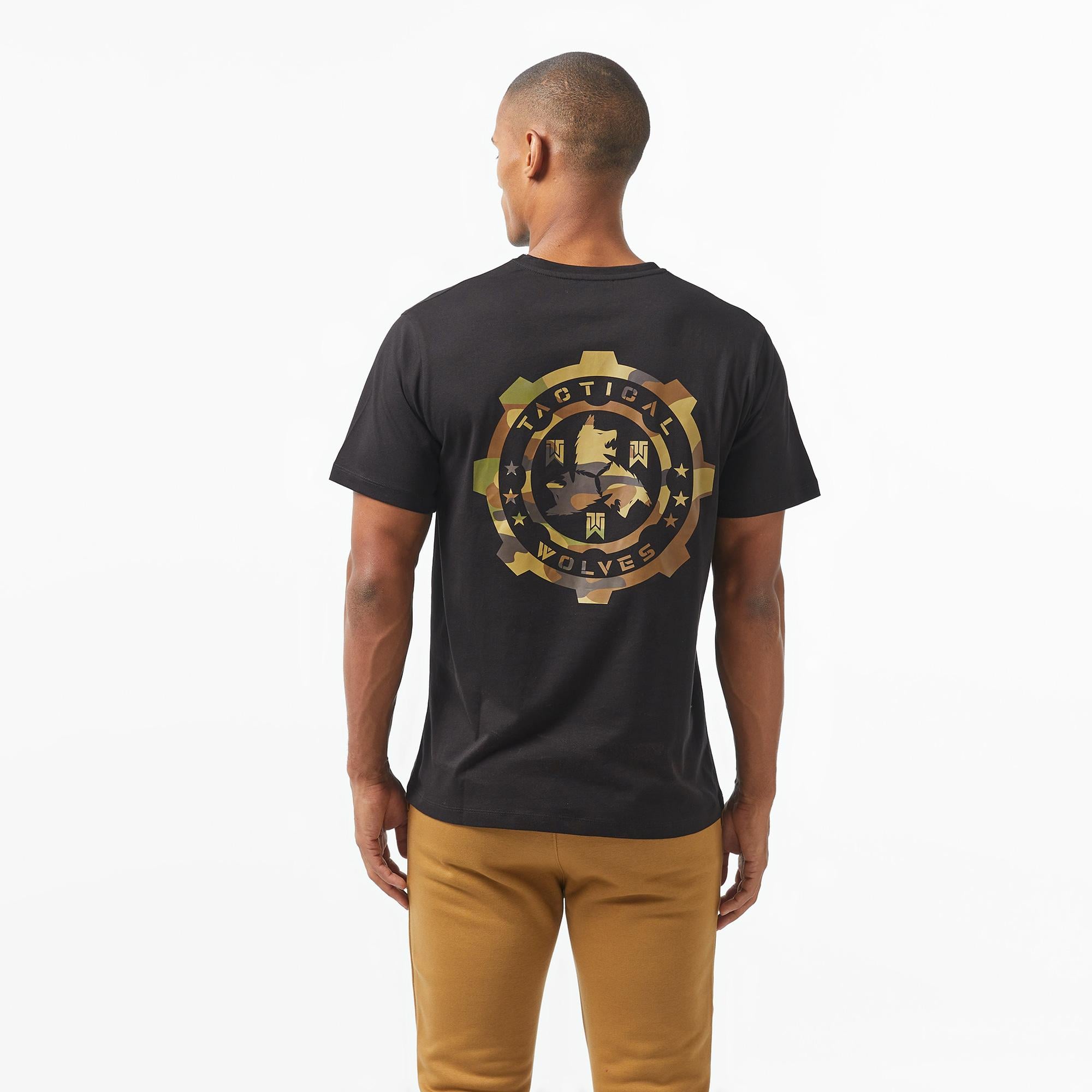 Tactical Wolves Erkek Siyah Günlük T-Shirt