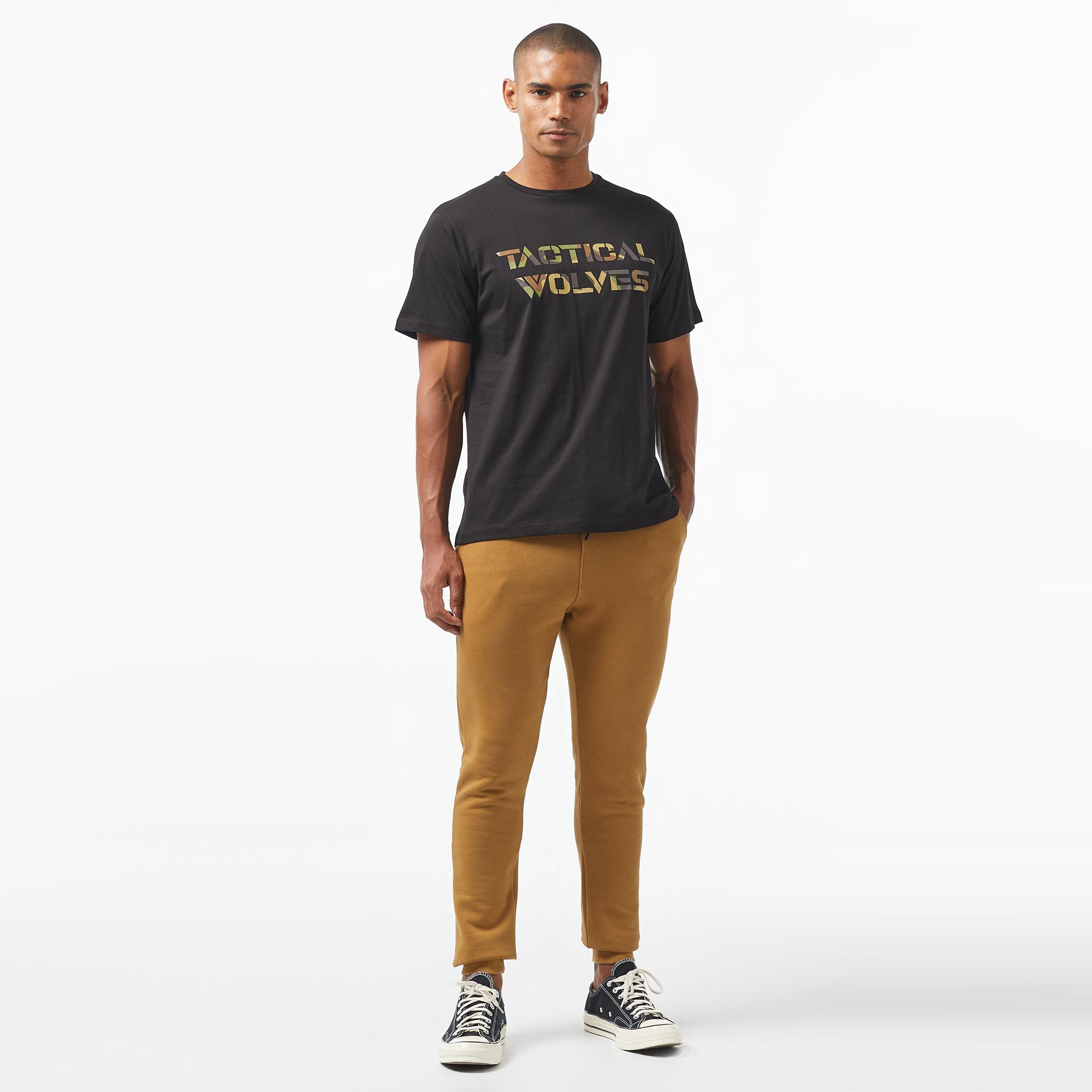 Tactical Wolves Erkek Siyah Günlük T-Shirt