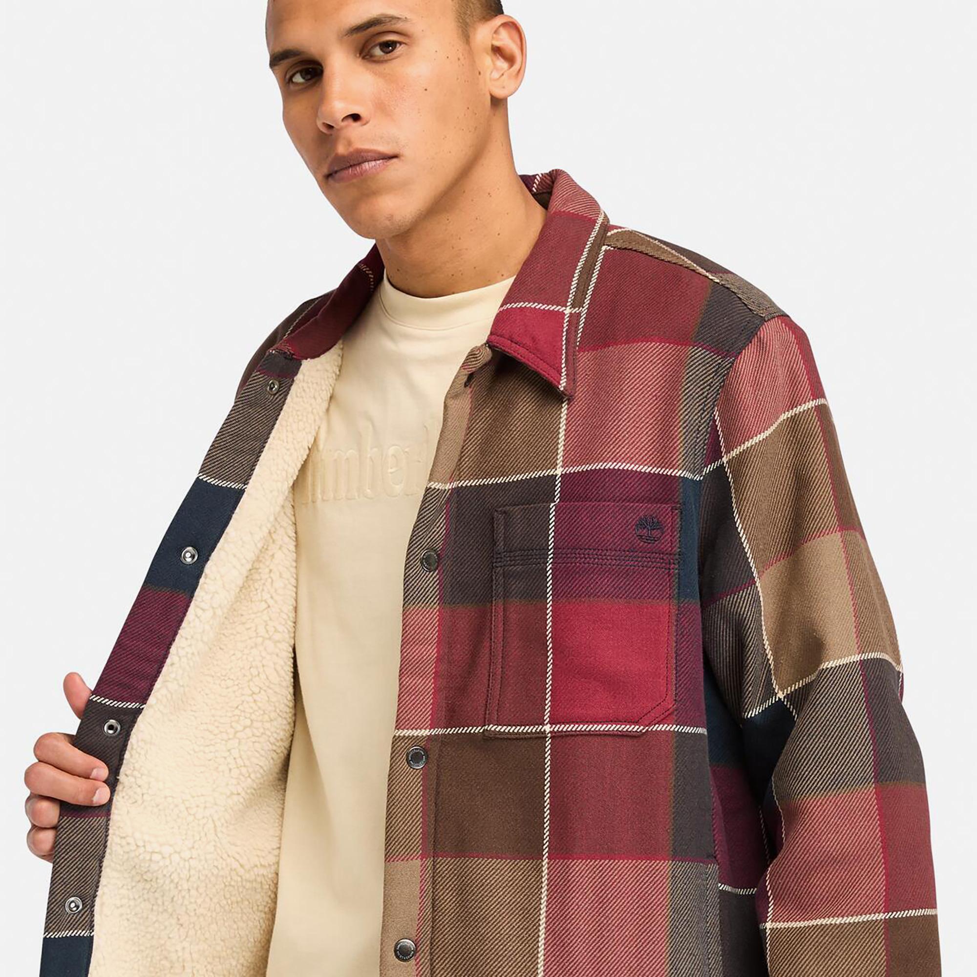 Timberland Sherpa Lined Plaid Erkek Renkli Ceket