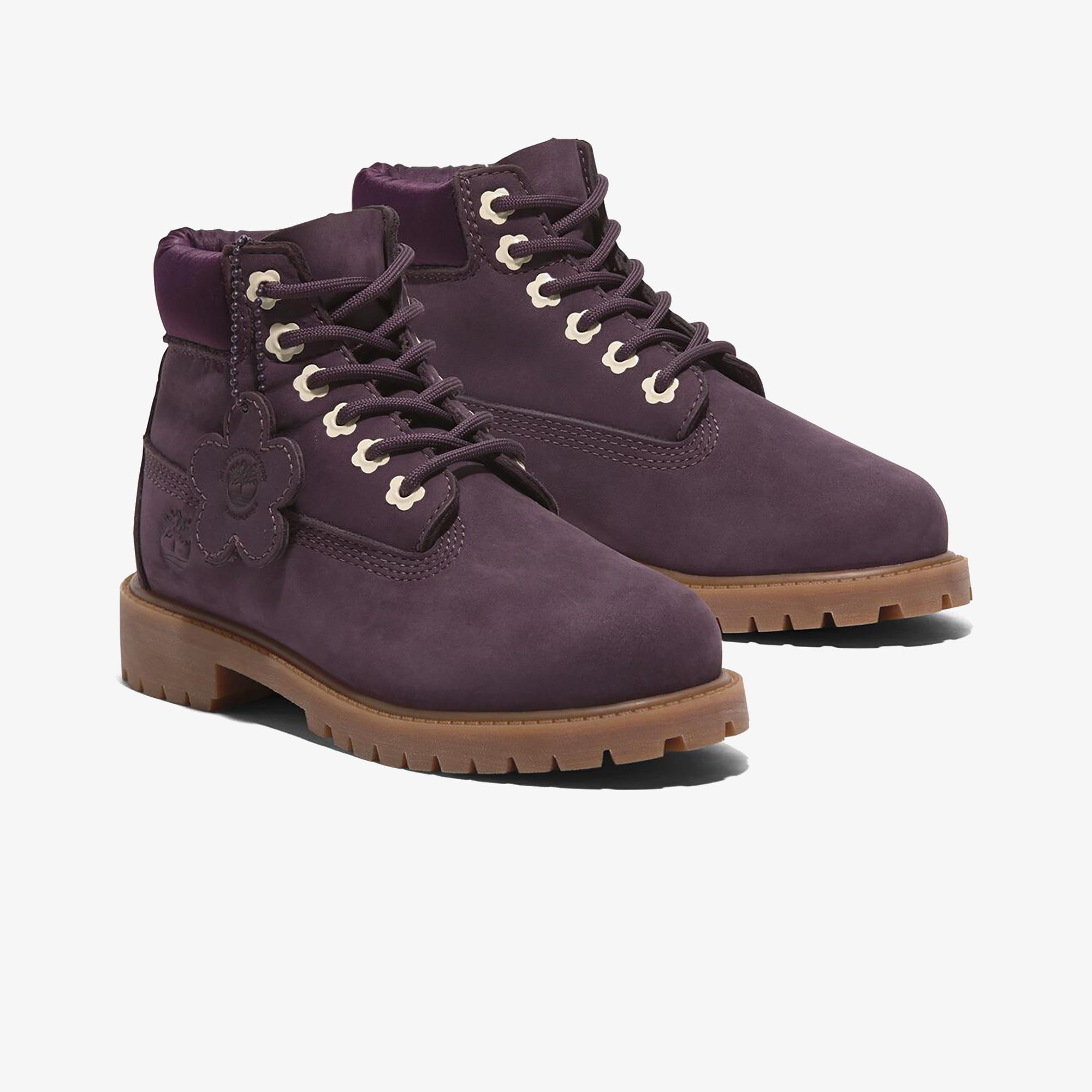Timberland Premium 6 Inch Lace Up Çocuk Mor Bot