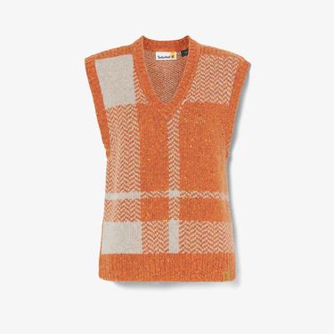  Timberland Wool Blend Vest Kadın Kahverengi Süveter