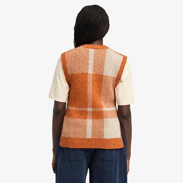  Timberland Wool Blend Vest Kadın Kahverengi Süveter