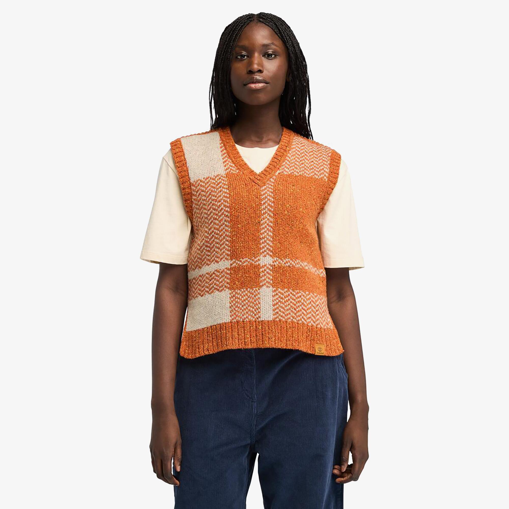 Timberland Wool Blend Vest Kadın Kahverengi Süveter