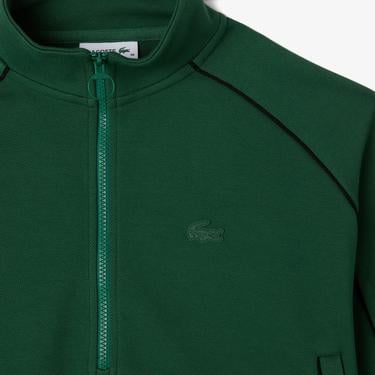  Lacoste Kadın Flare Fit Uzun Kollu Fermuarlı Yaka Koyu Yeşil Elbise