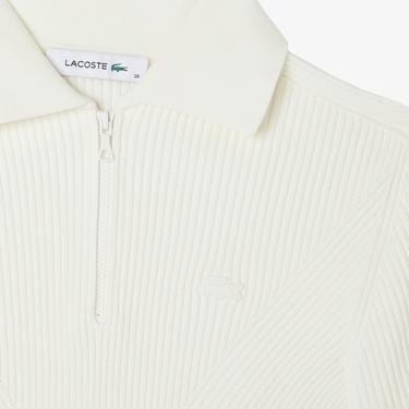  Lacoste Kadın Slim Fit Polo Yaka Beyaz Triko