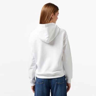  Tommy Jeans Bxy Logo Drawcord Kadın Beyaz Sweatshirt