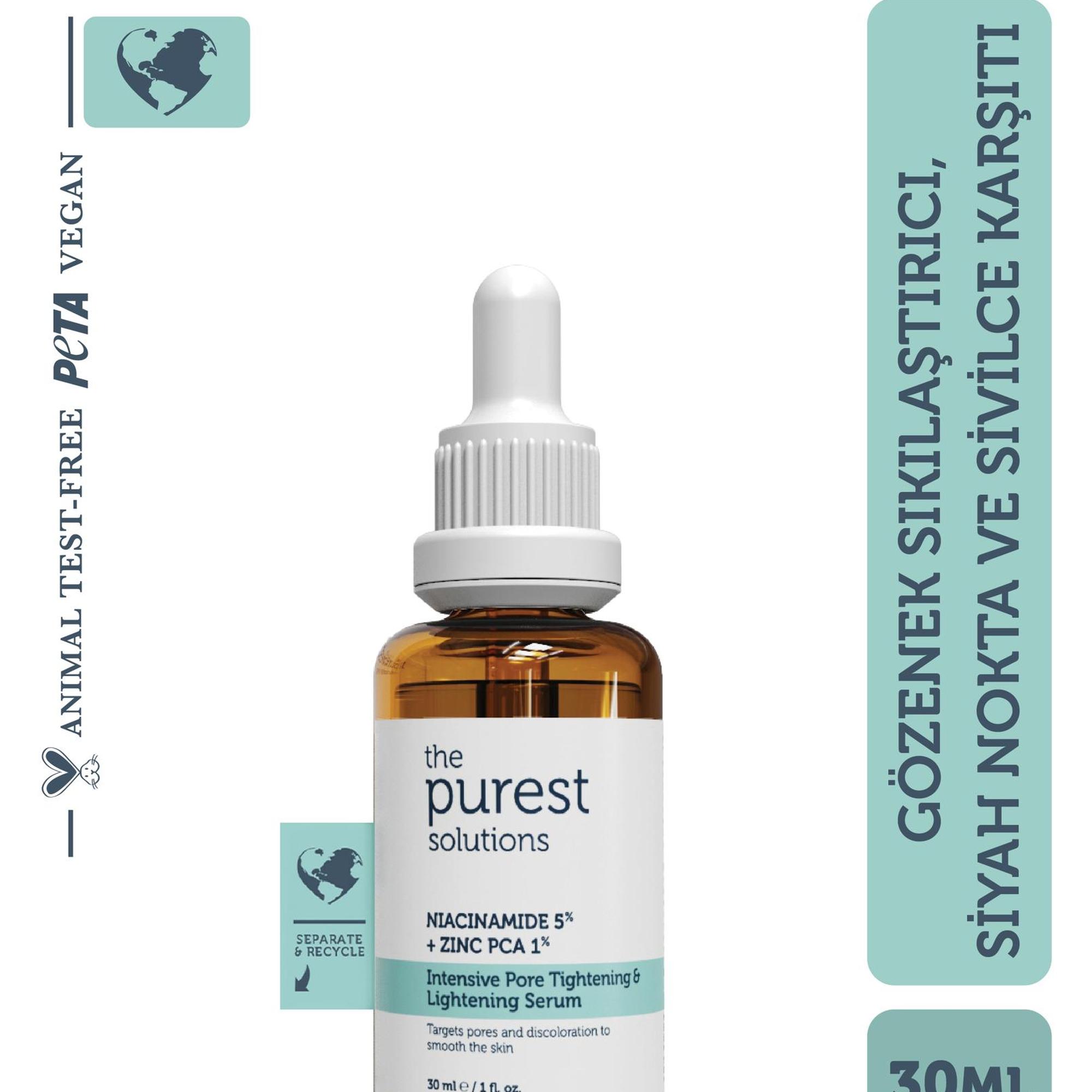The Purest Solutions Gözenek, Siyah Nokta Ve Akne (sivilce) Giderici Bakım Serumu (niacinamide 5% + Zınc Pca 1%) 30 ML