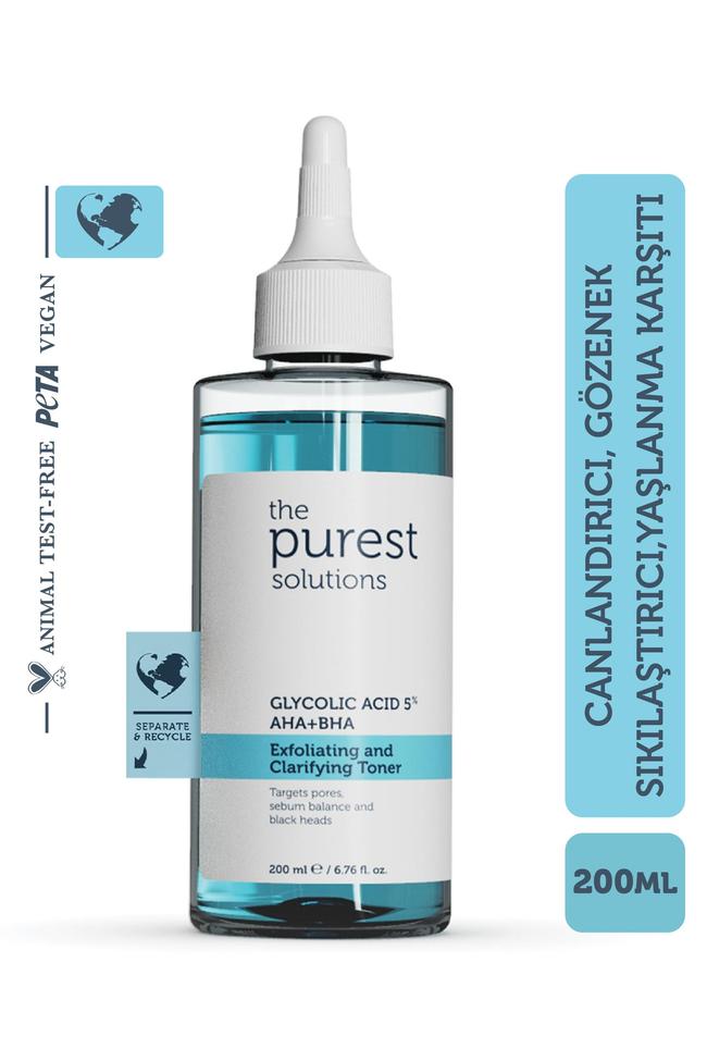  The Purest Solutions Gözenek Sıkılaştırıcı ve Arındırıcı Tonik 200 ML (Glycolic Acid 5% AHA + BHA)