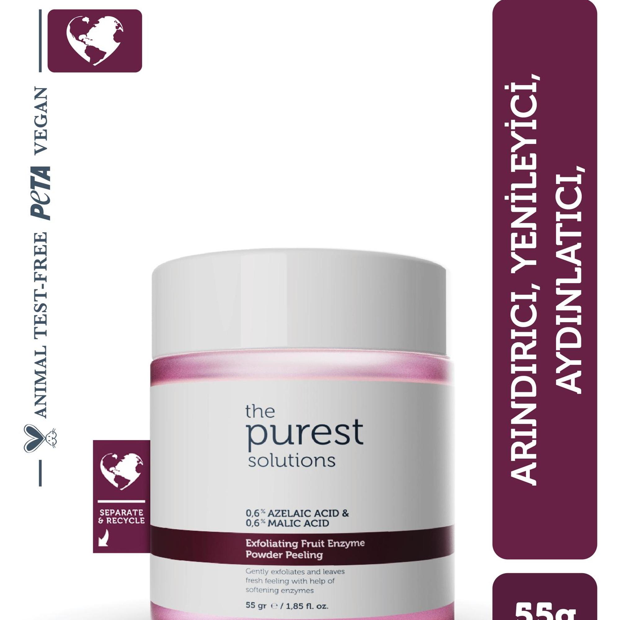 The Purest Solutions Fruit Enzyme Powder Exfoliator & Peeling - Toz Peeling  (%0,6 Azelaic Acid & Malic Acid) 55 Gr.