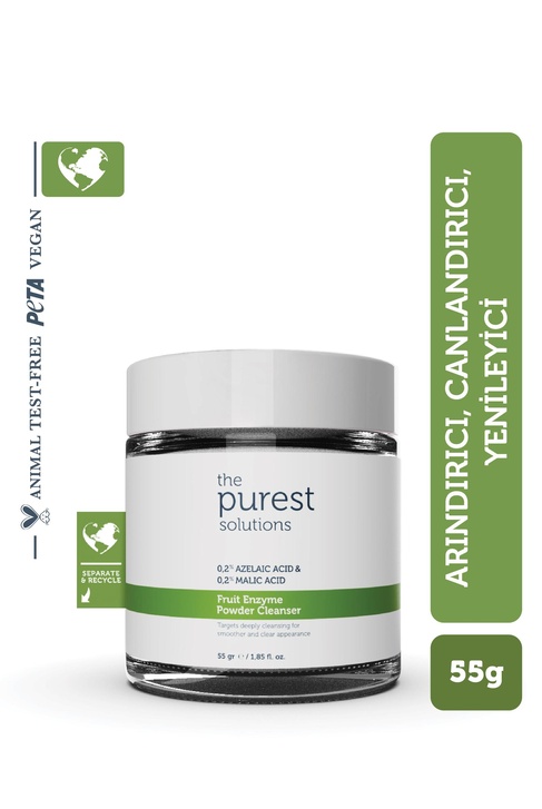  The Purest Solutions Fruit Enzyme Powder Cleanser-Meyve Asitleri İçeren Toz Temizleyici (%0,2 Azelaic Acid & Malic Acid) 55 Gr.