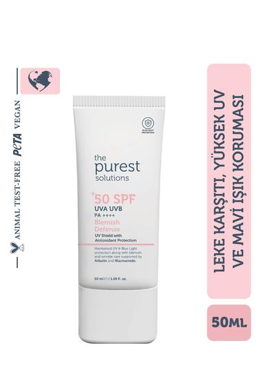  The Purest Solutions Lekeli Ciltler İçin Antioksidan Destekli Güneş Kremi,  50+ SPF UVA/UVB Blemish Defense - Antioxidant Protection 50 ML