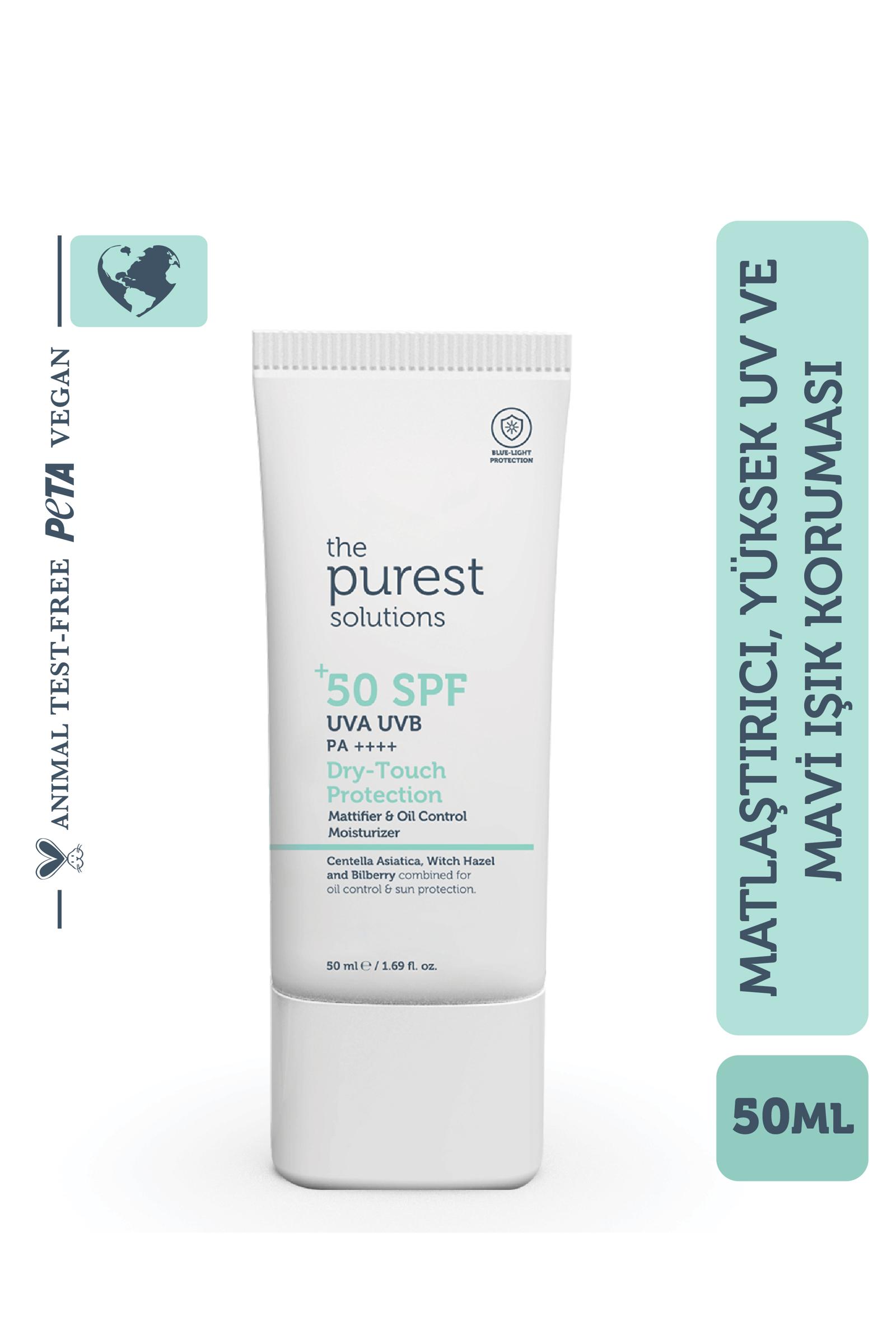  The Purest Solutions Yağlı Ciltler İçin Mat Bitişli Güneş Kremi 50+ SPF Dry-Touch Protection - Mattifier & Oil Control Moisturizer 50 ML
