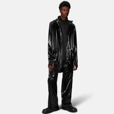  Rains Long Jacket W3 Unisex Siyah Yağmurluk